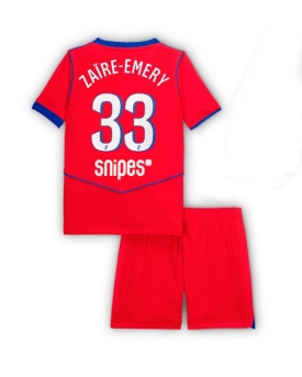 Billige Fotballdrakt Paris Saint-Germain Warren Zaire-Emery #33 Replika Tredjedraktsett Barn 2025-26 Kortermet (med bukser)